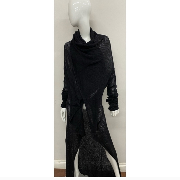 WIDOW Super Long KnittedCardigan In BLACK NWT SIZE SMALL - Picture 3 of 3